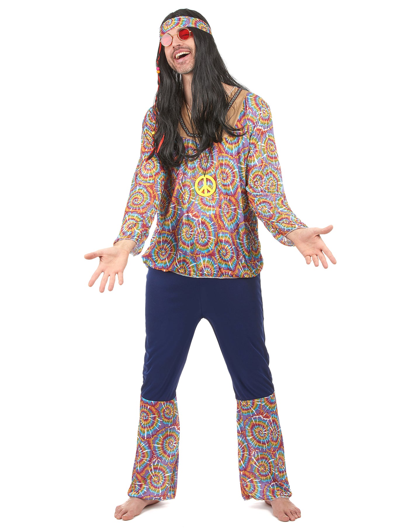 Déguisement hippie motif psychédélique homme