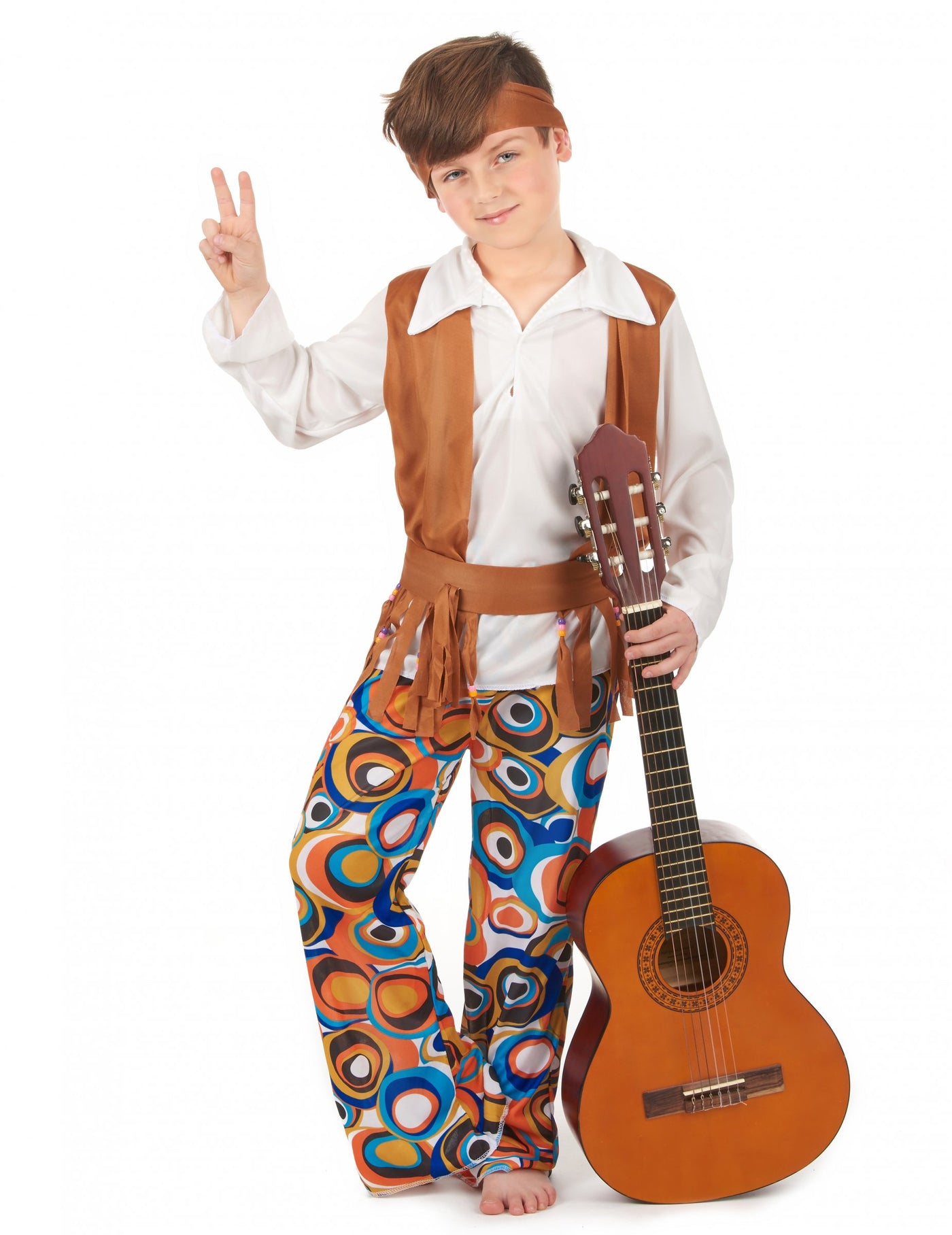 Déguisement hippie marron garçon