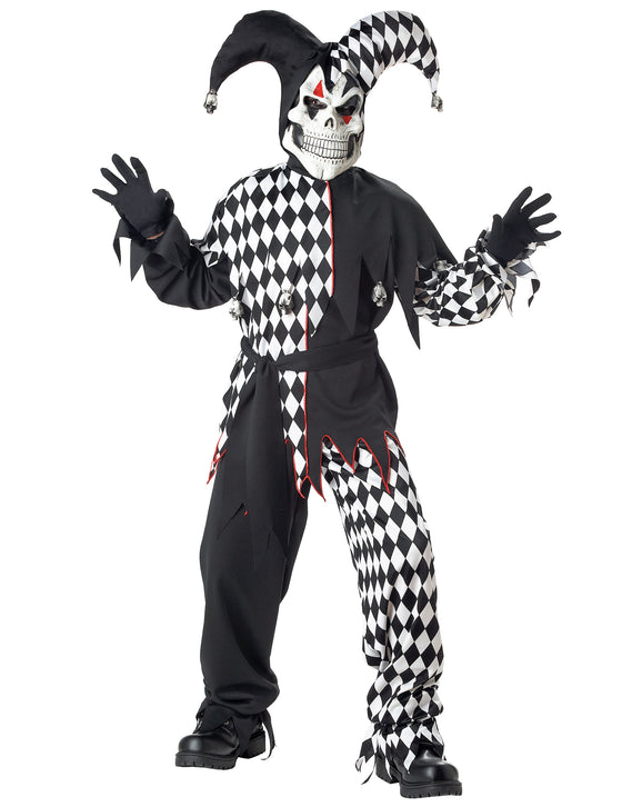 Déguisement joker diabolique noir et blanc enfant