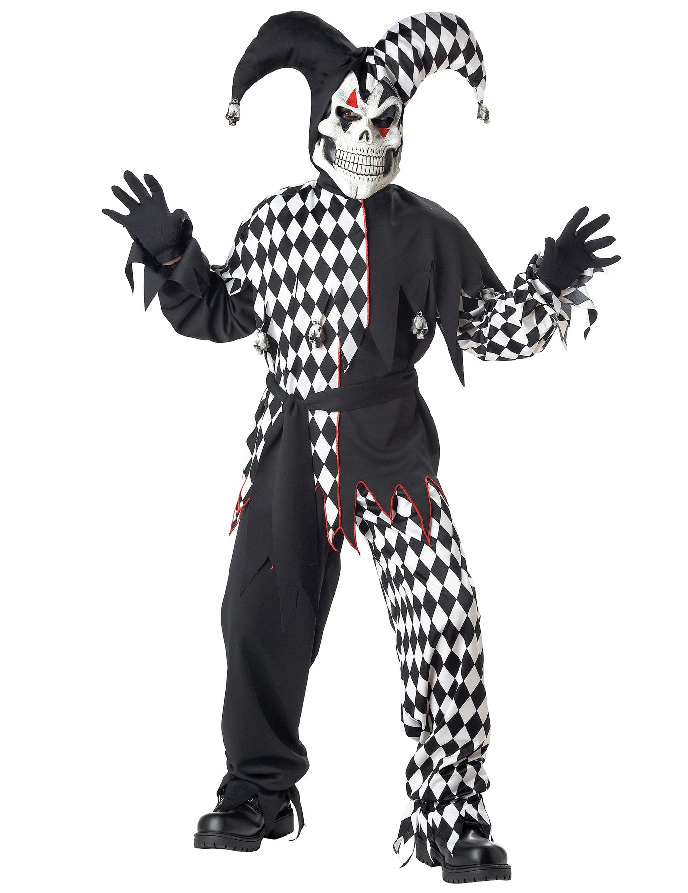 Déguisement joker diabolique noir et blanc enfant