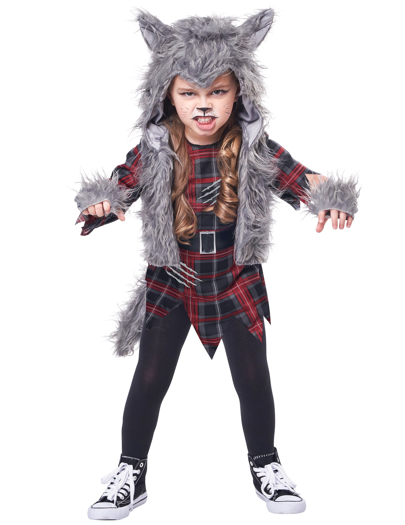 Déguisement loup garou gris luxe fille