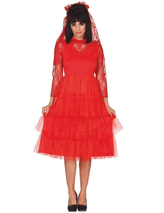 Déguisement mariée rouge femme