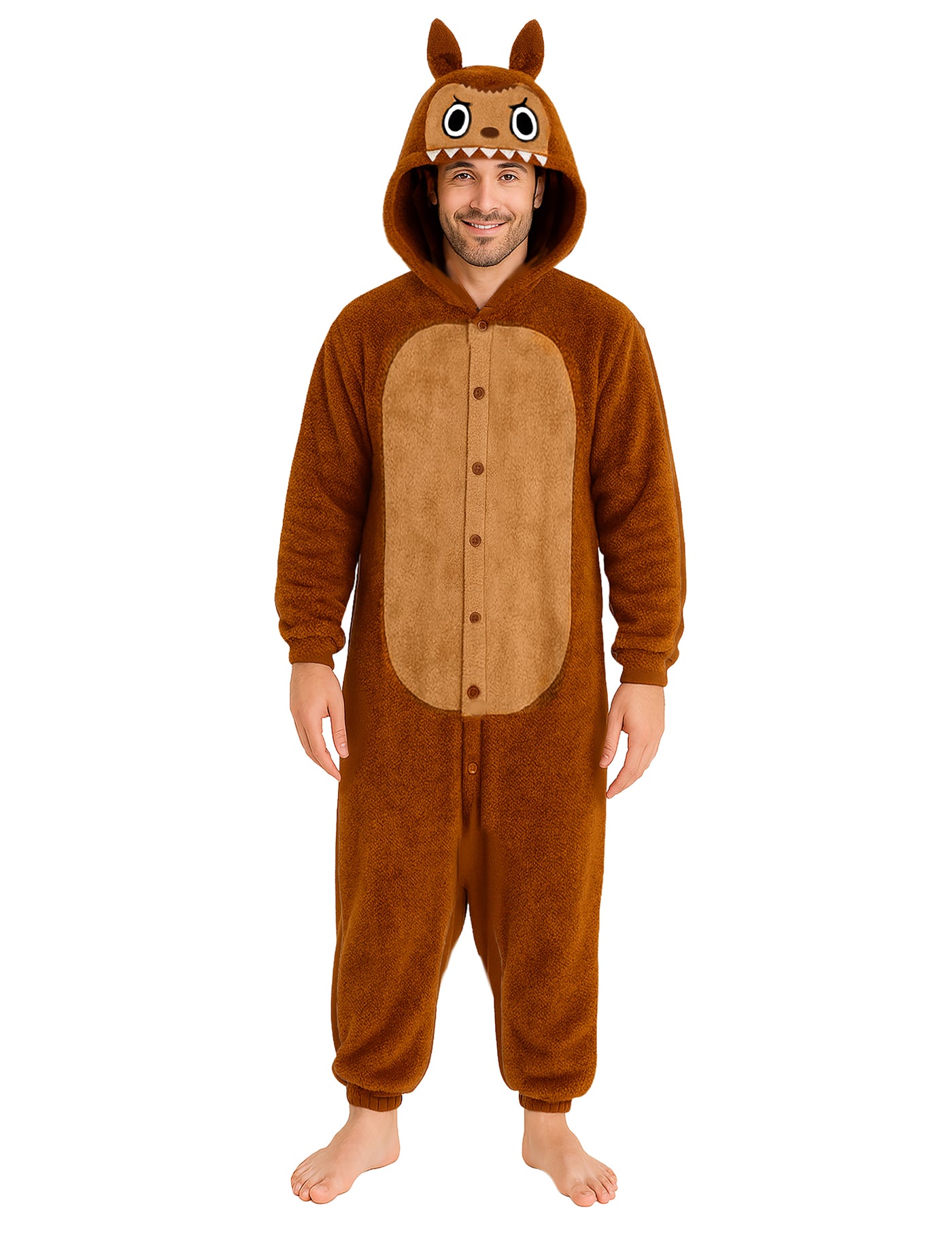 Déguisement peluche monstre marron homme