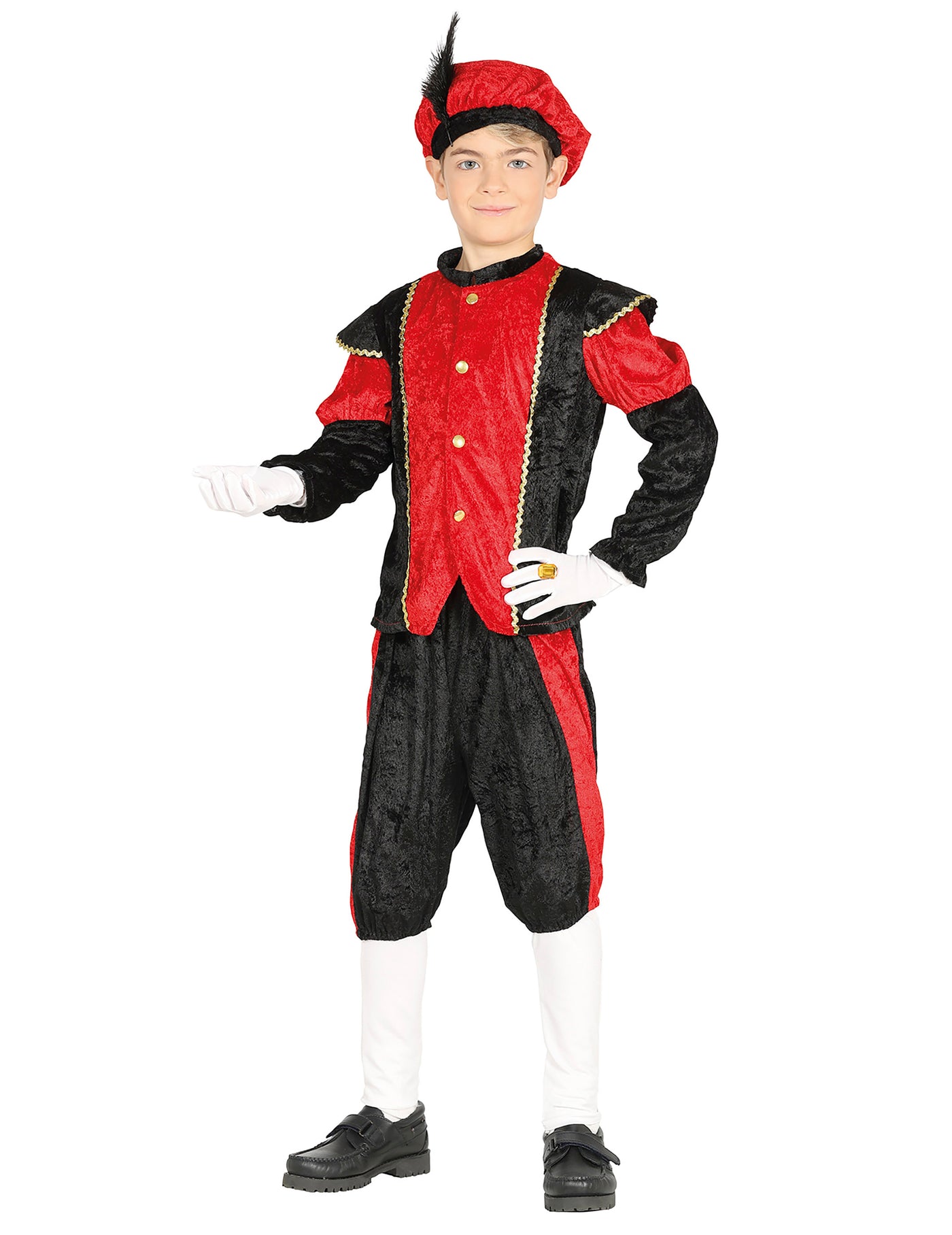 Déguisement père fouettard rouge et noir enfant