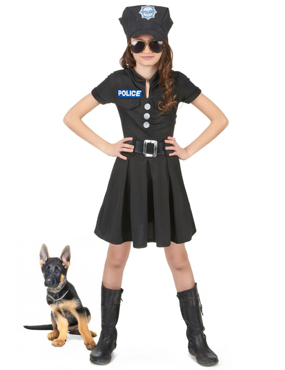 Déguisement policière robe noire fille