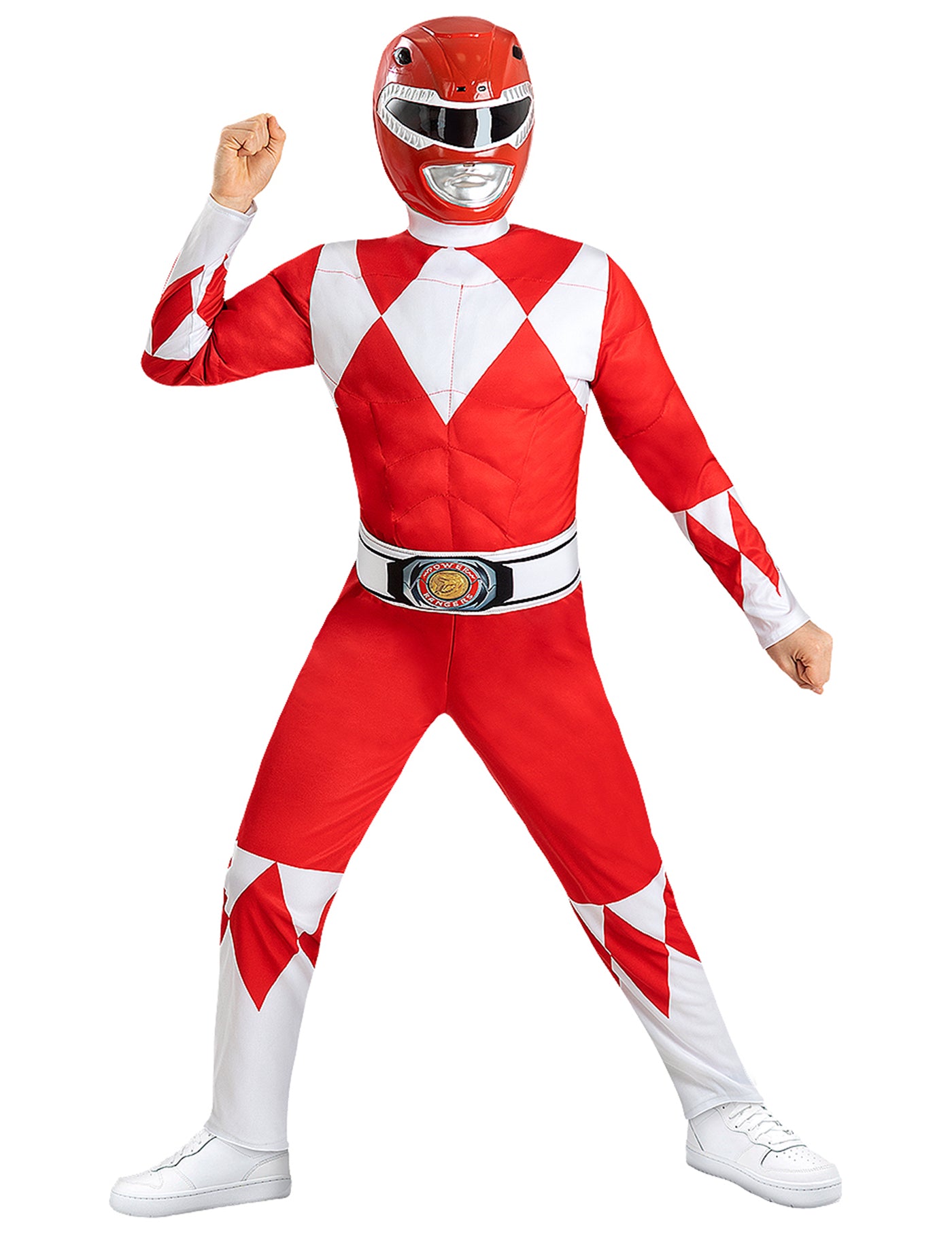 Déguisement Power Ranger rouge musclé enfant