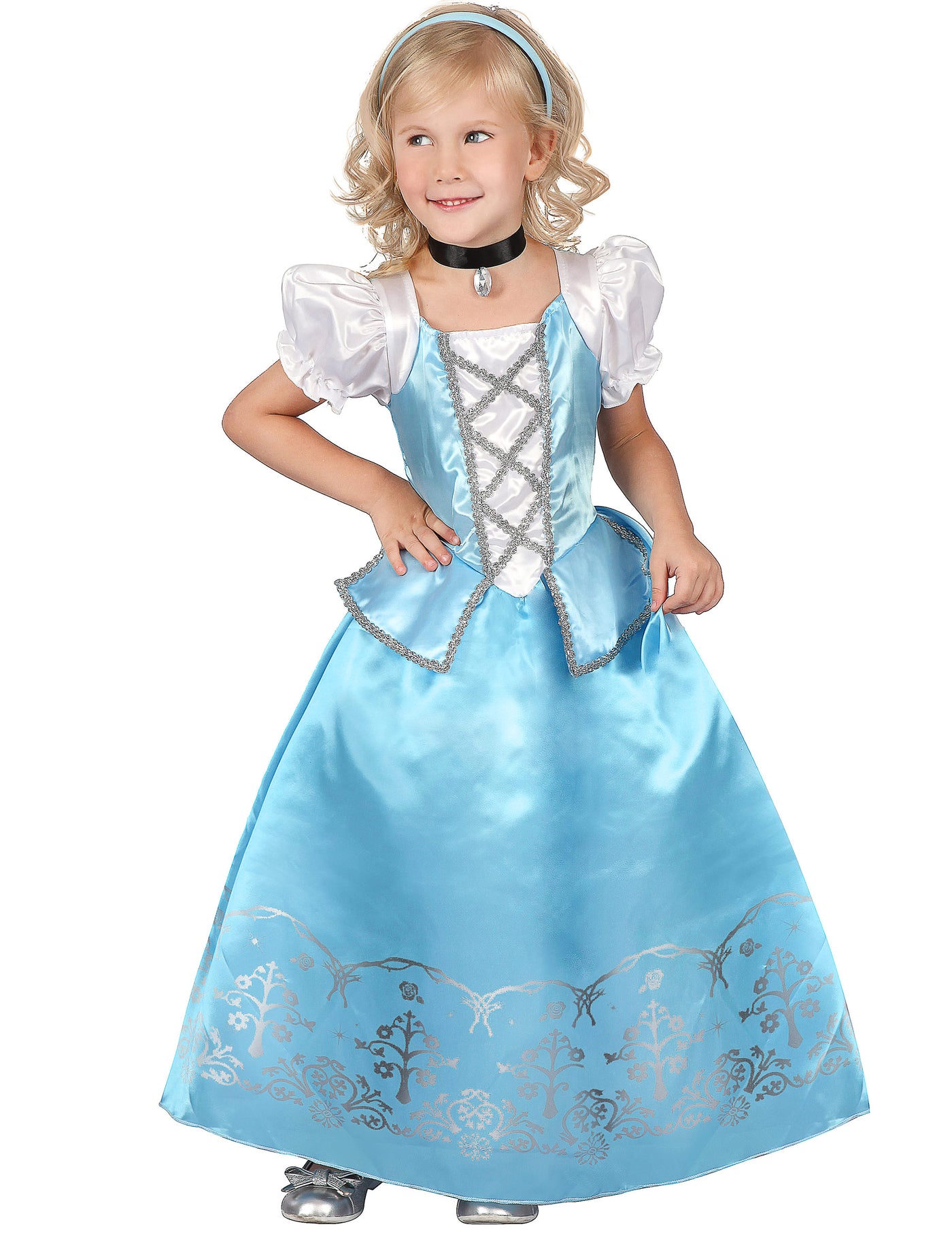 Déguisement princesse bleue et blanche fille
