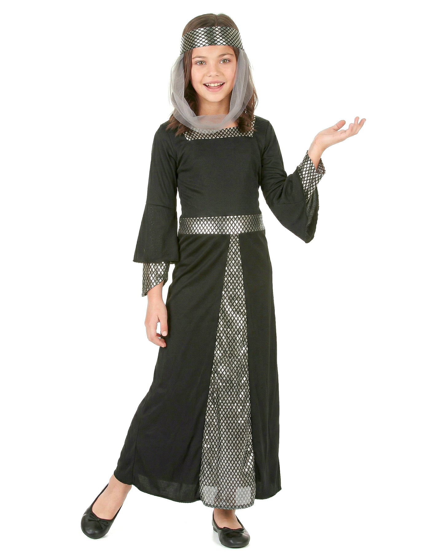 Déguisement princesse Médiévale noire fille