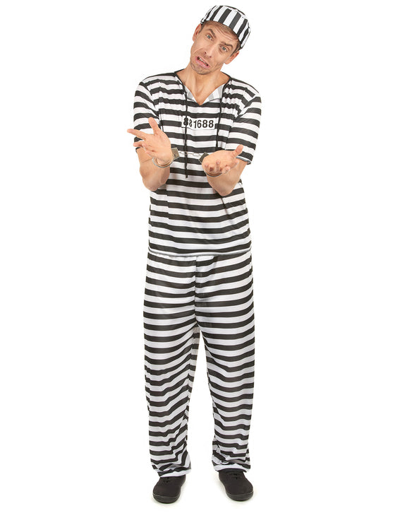 Déguisement prisonnier noir et blanc homme