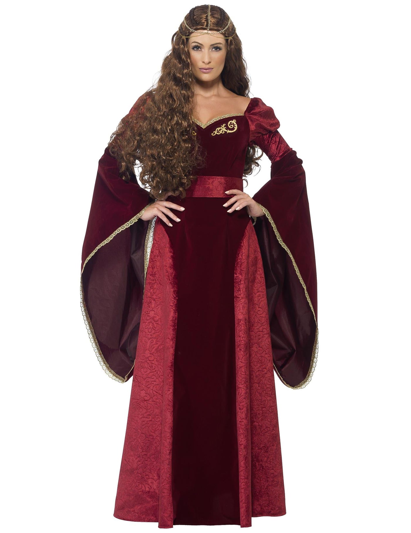 Déguisement reine médiévale rouge femme