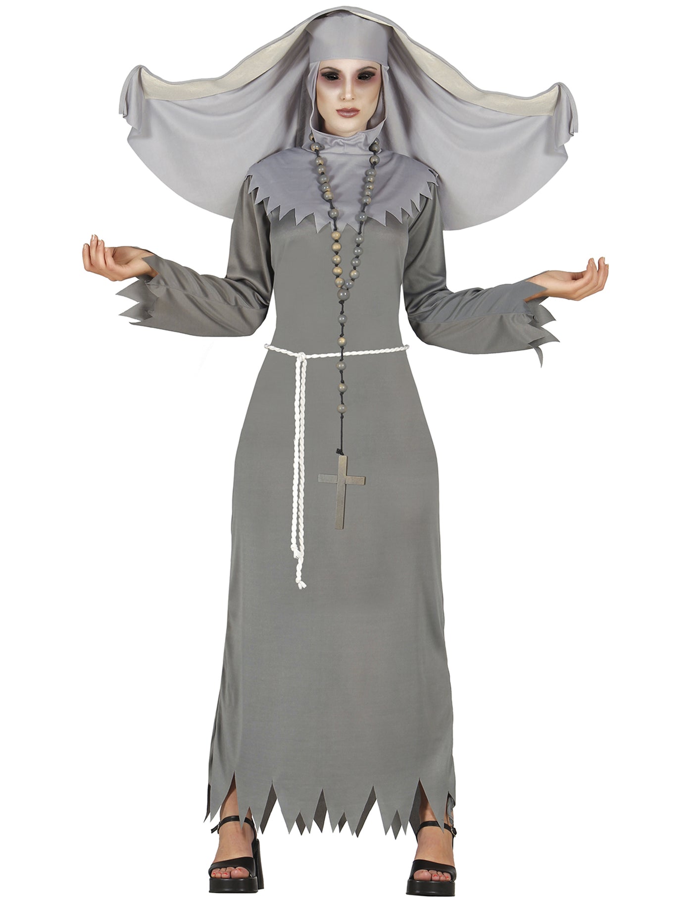 Déguisement religieuse possédée grise femme Halloween