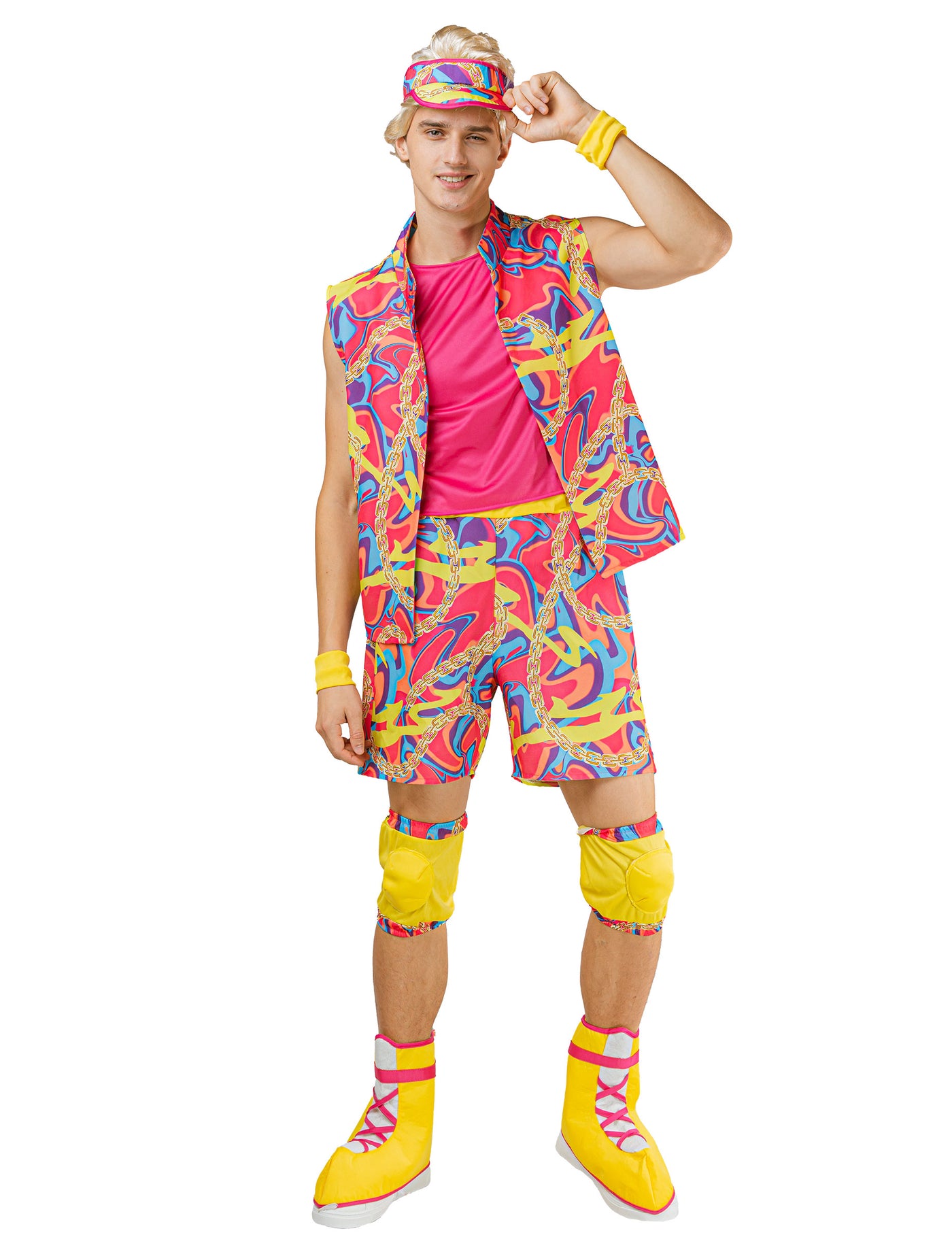 Déguisement roller boy fluo homme