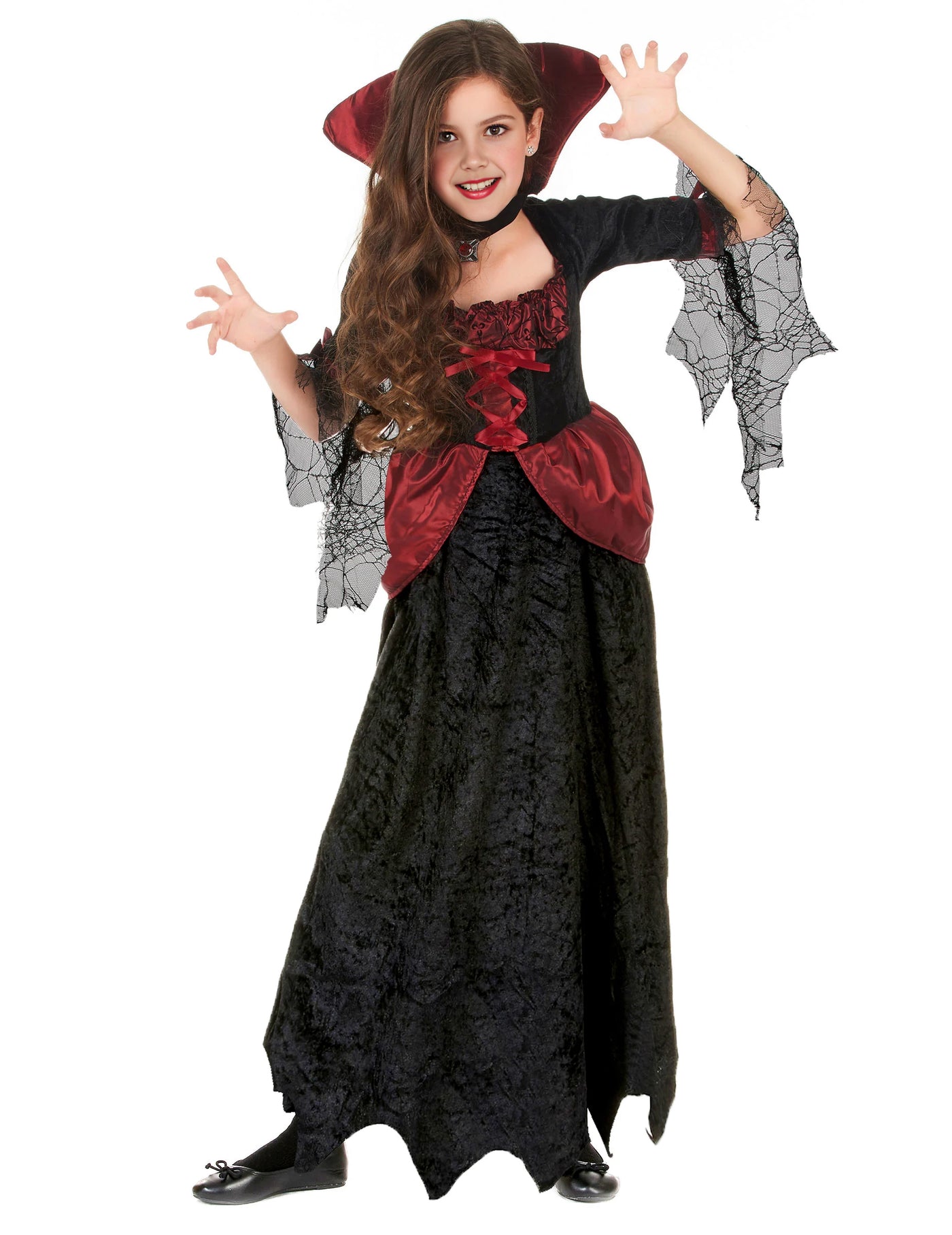 Déguisement rouge et noir vampire fille
