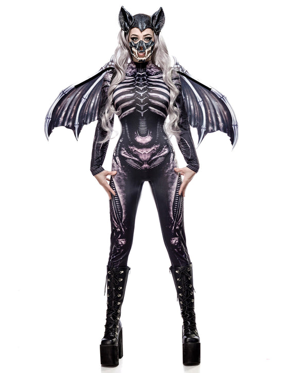 Déguisement squelette de chauve-souris femme luxe
