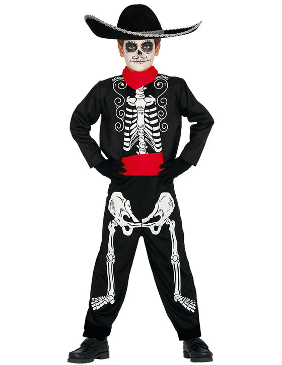 Déguisement squelette Dia de los muertos garçon