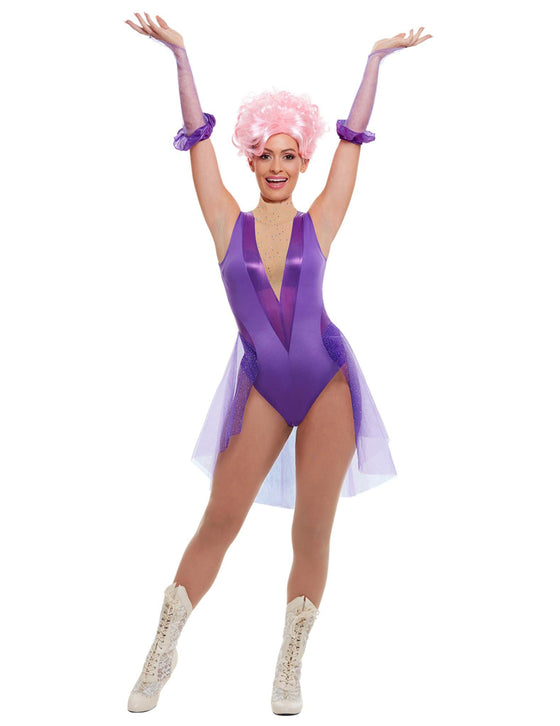 Déguisement trapéziste de cirque violet femme