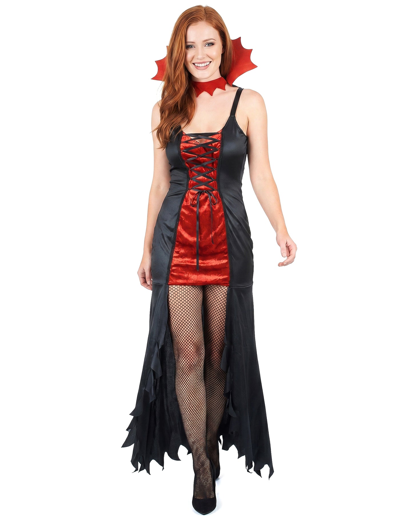 Déguisement vampire femme rouge et noir Halloween