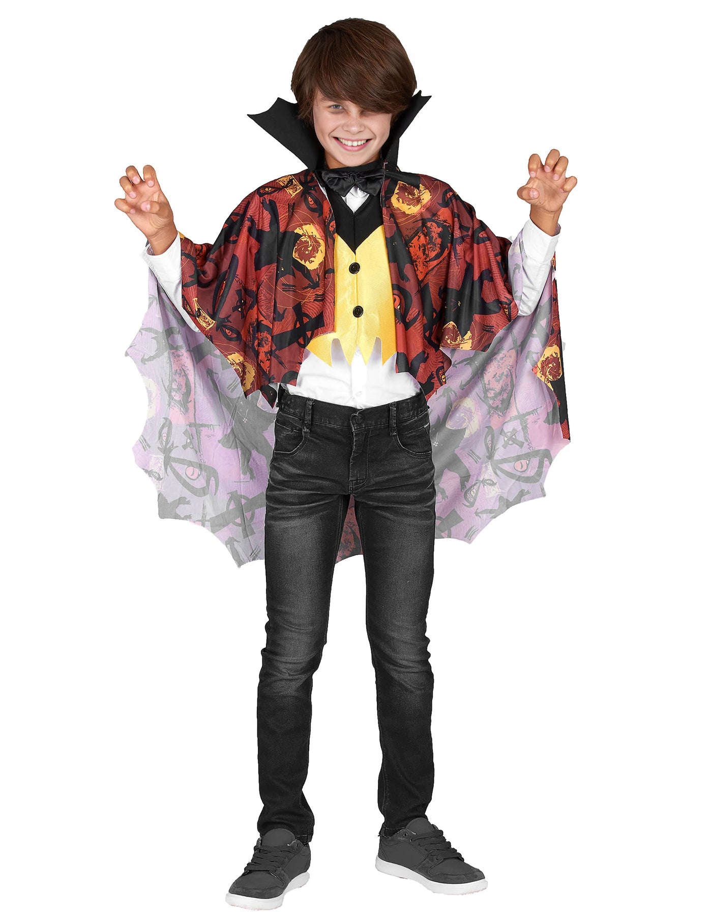Déguisement vampire garçon jaune et rouge Halloween
