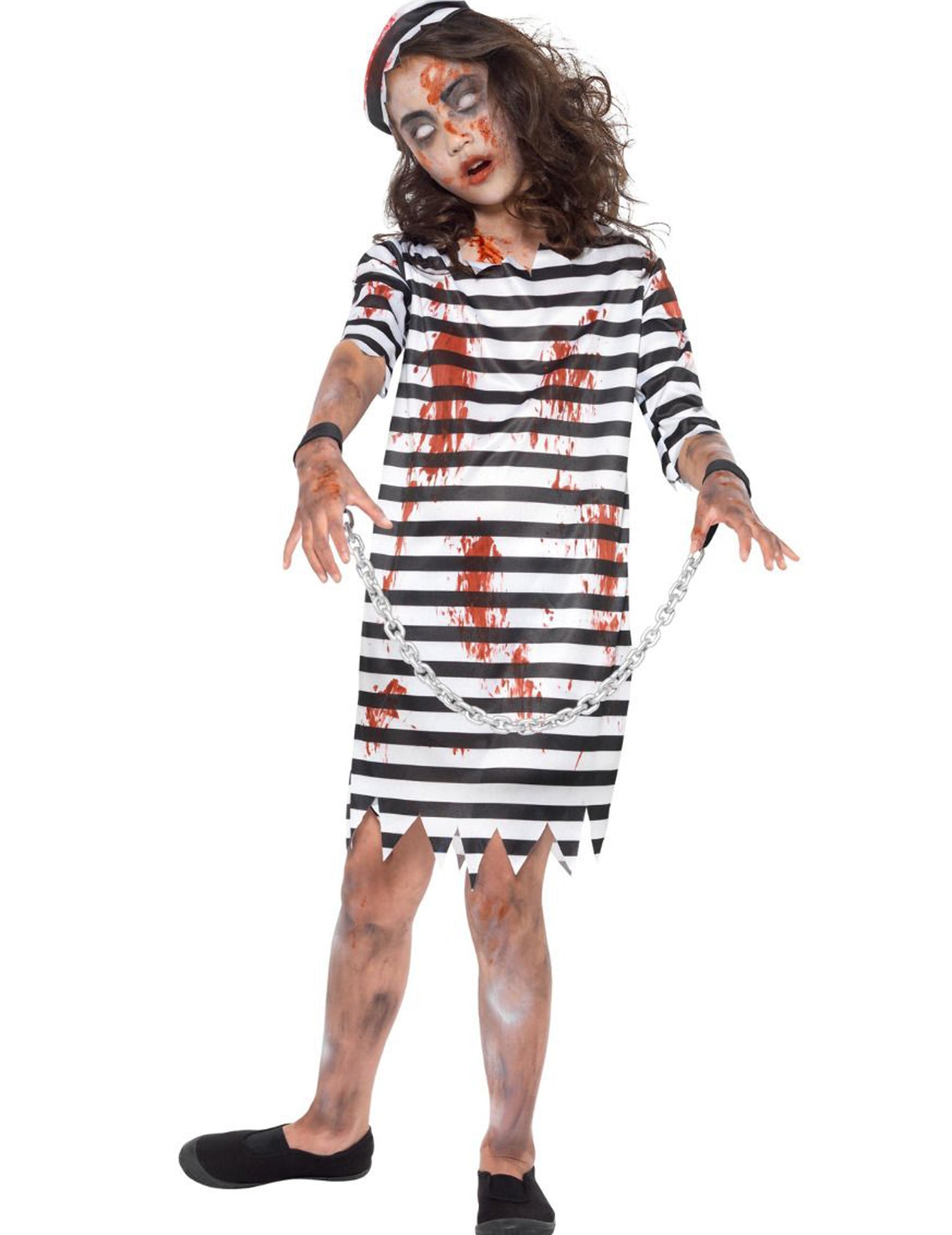 Déguisement prisonnière enchaînée zombie fille