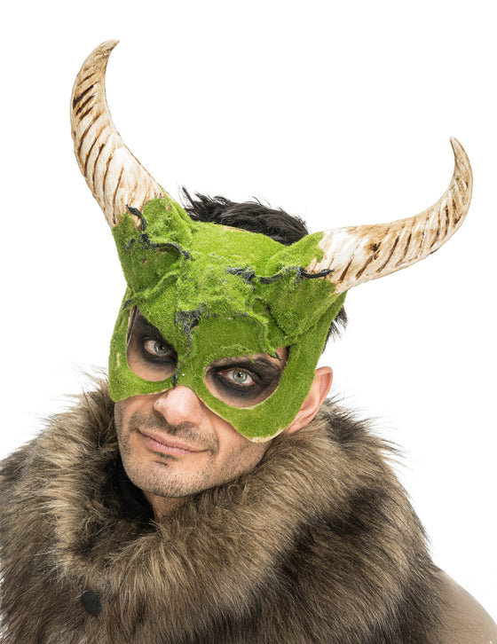 Demi masque de Bête à cornes avec effet mousse