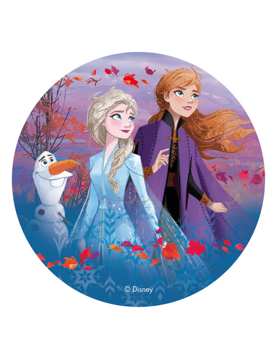 Disque en azyme La Reine des Neiges 2 Anna, Elsa et Olaf 20 cm