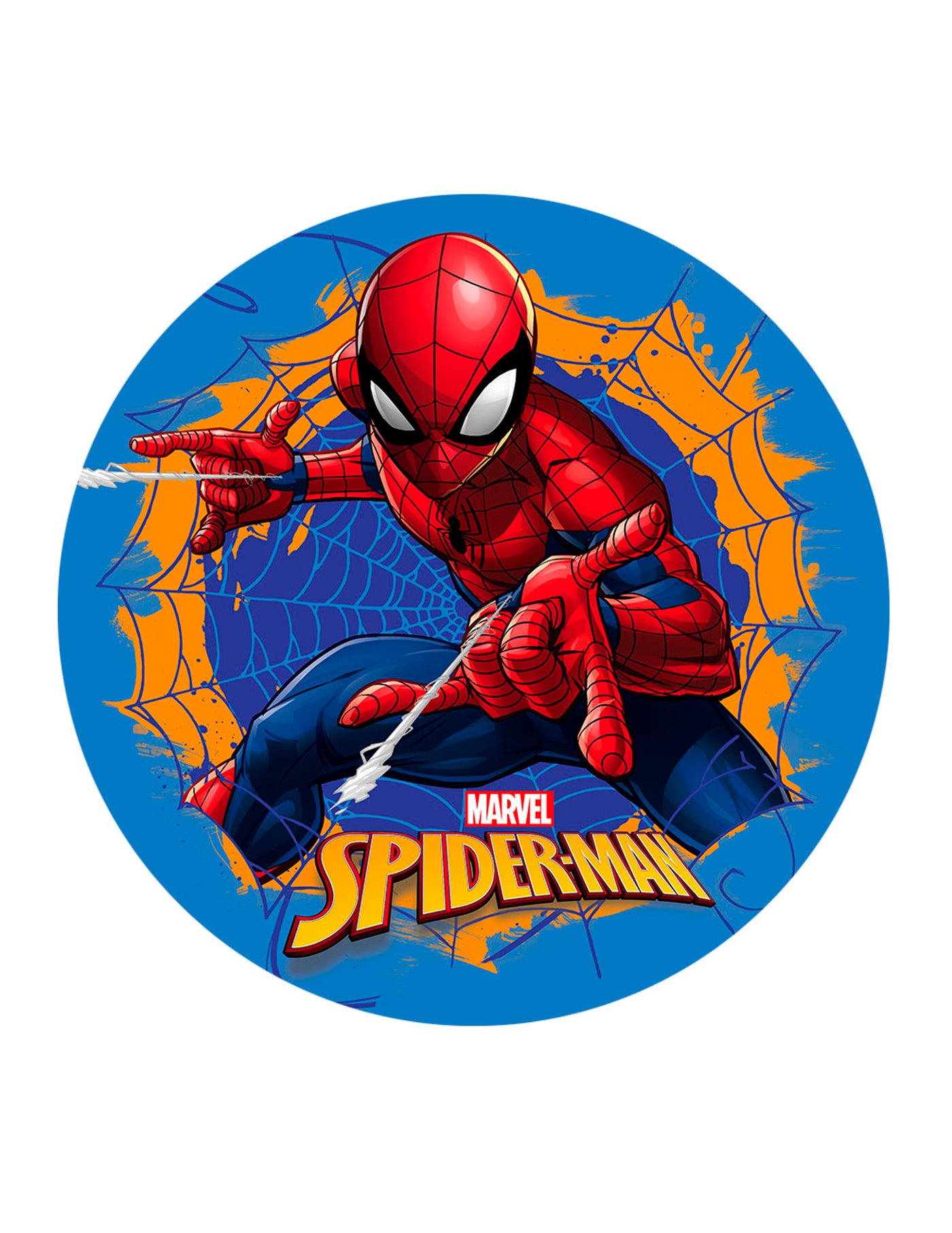 Disque en azyme Spiderman bleu 20 cm