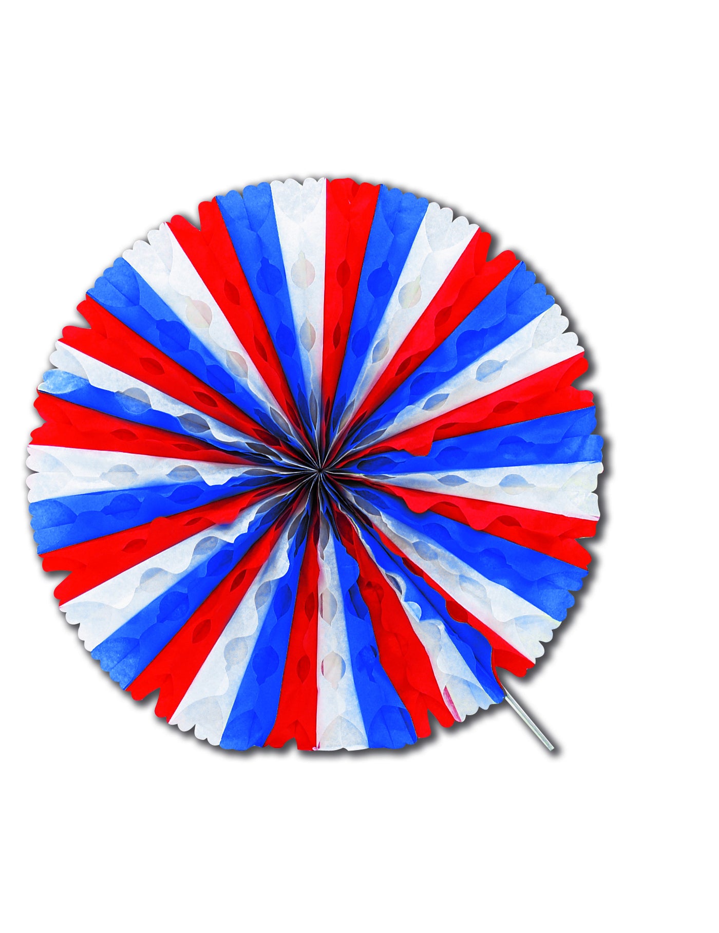 Rosace éventail en papier tricolore 50 cm