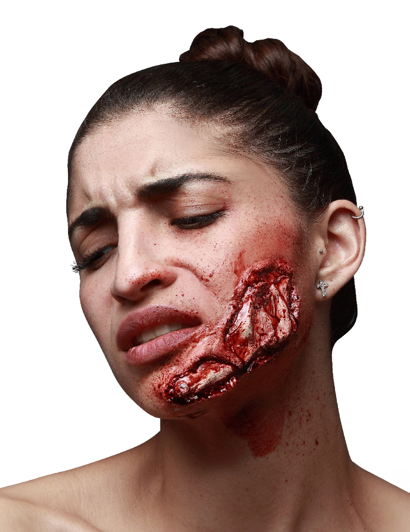 Fausse blessure mâchoire apparente adulte Halloween