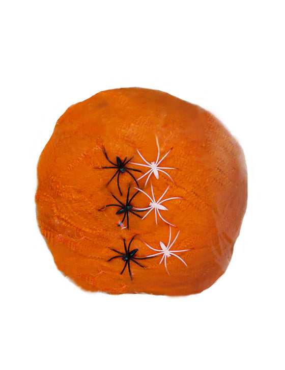 Fausse toile d'araignée orange Halloween
