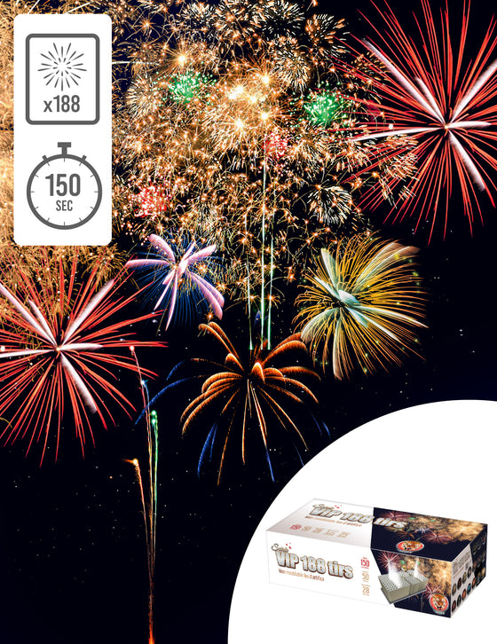 Feu d'artifice Soirée VIP® 188 tirs 150 sec