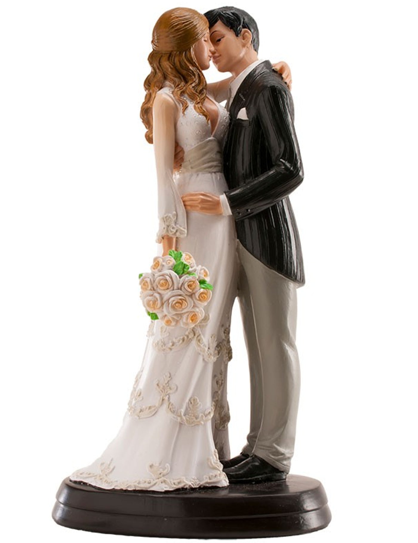 Figurine mariés qui s'embrassent 18 cm pour pièce montée
