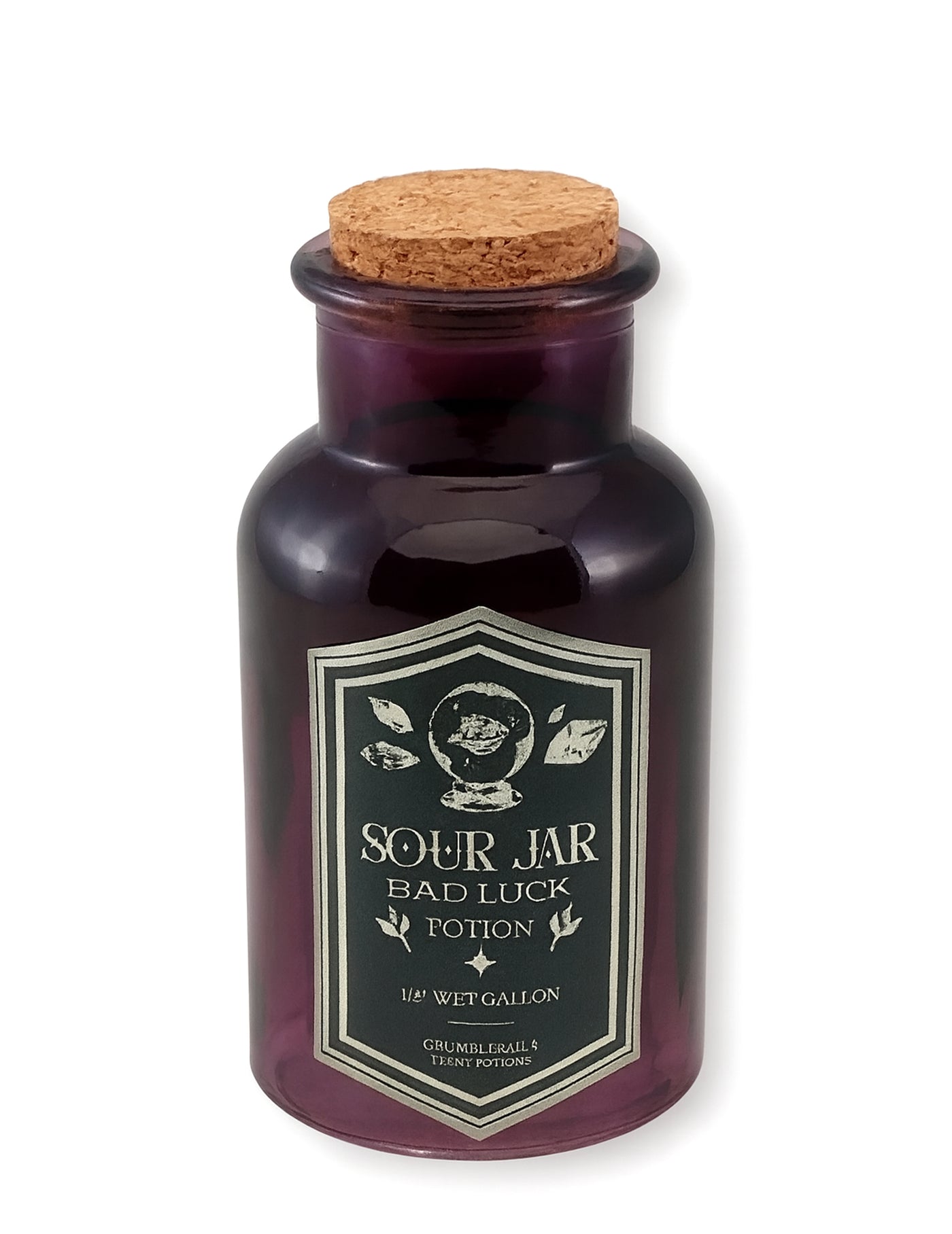 Fiole en verre violette potion Sour jar 13,5 cm