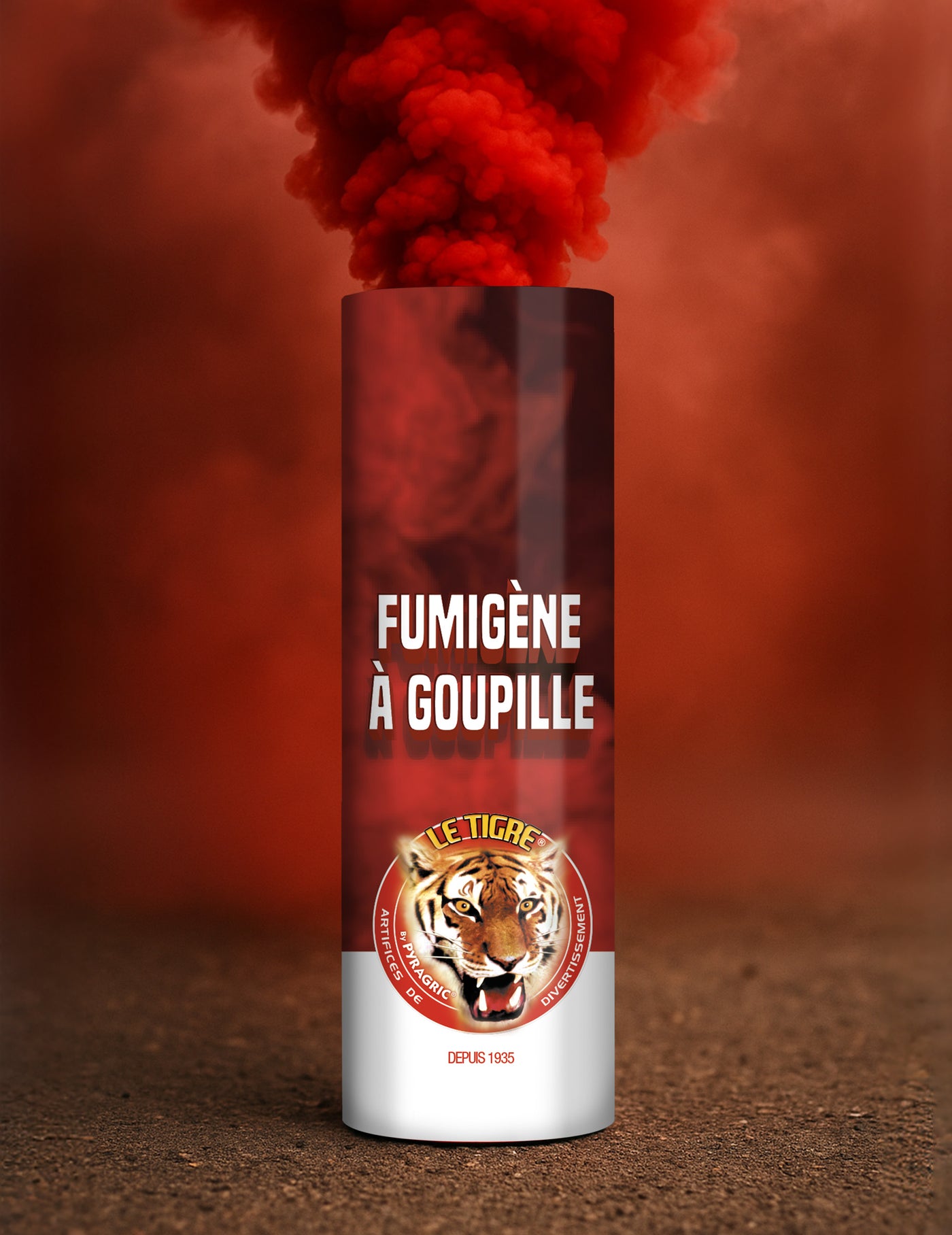 Fumigène à goupille rouge 1 minute