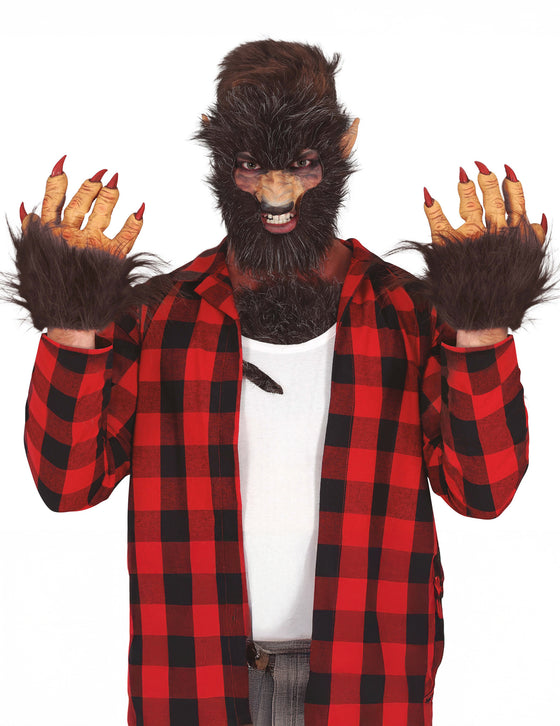 Gants de loup garou à poils adulte
