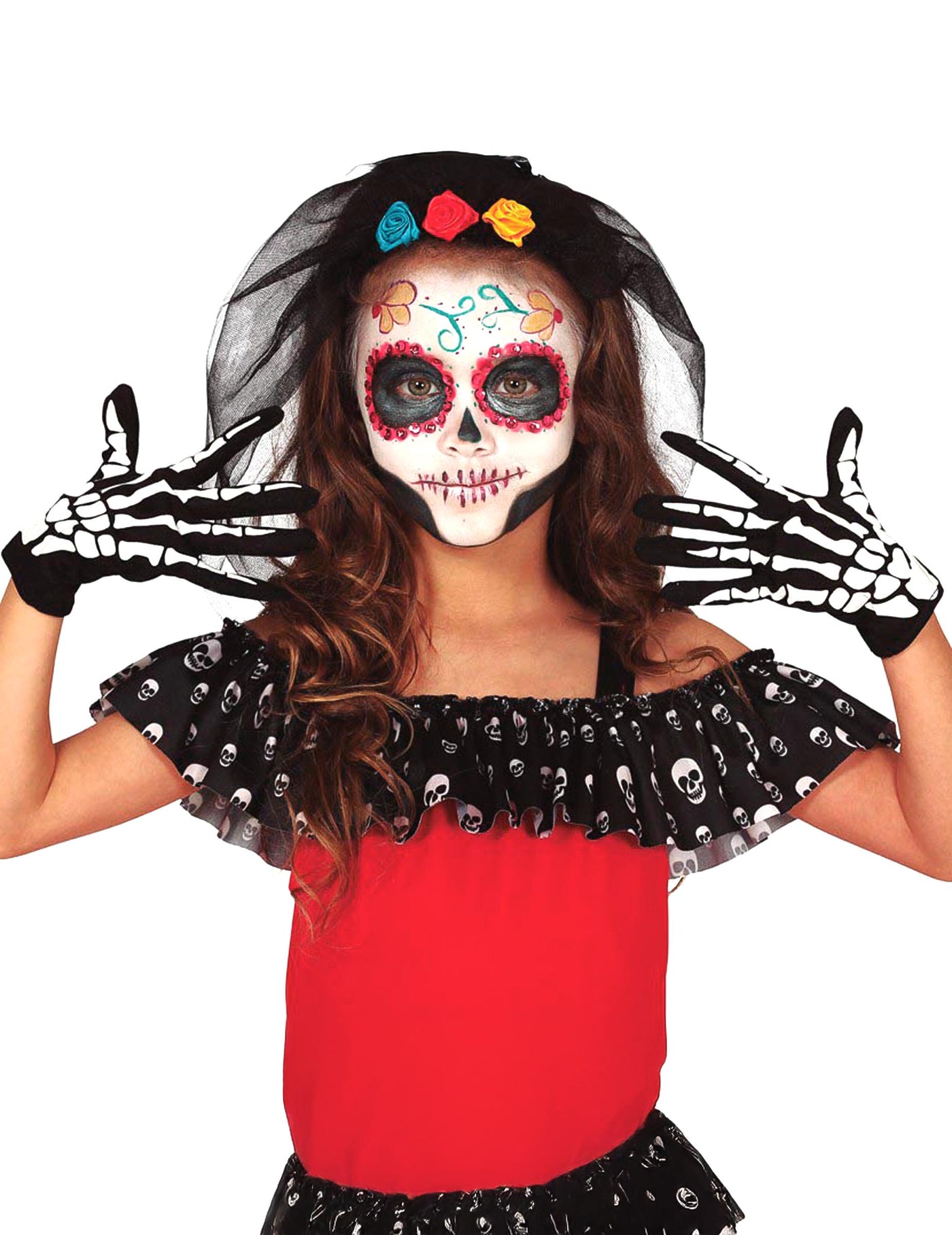 Gants squelette noir et blanc enfant