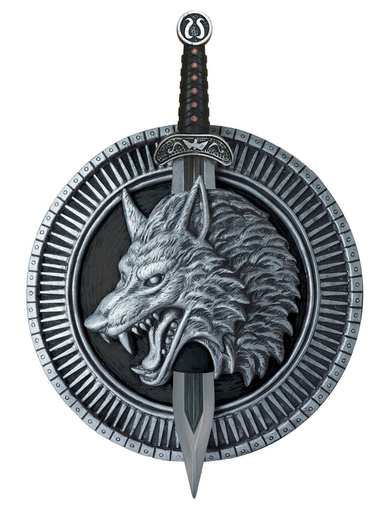 Glaive et bouclier de guerrier au loup adulte