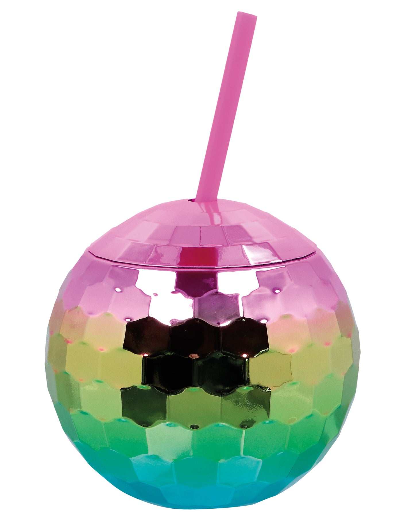 Gobelet boule disco arc en ciel 600 ml