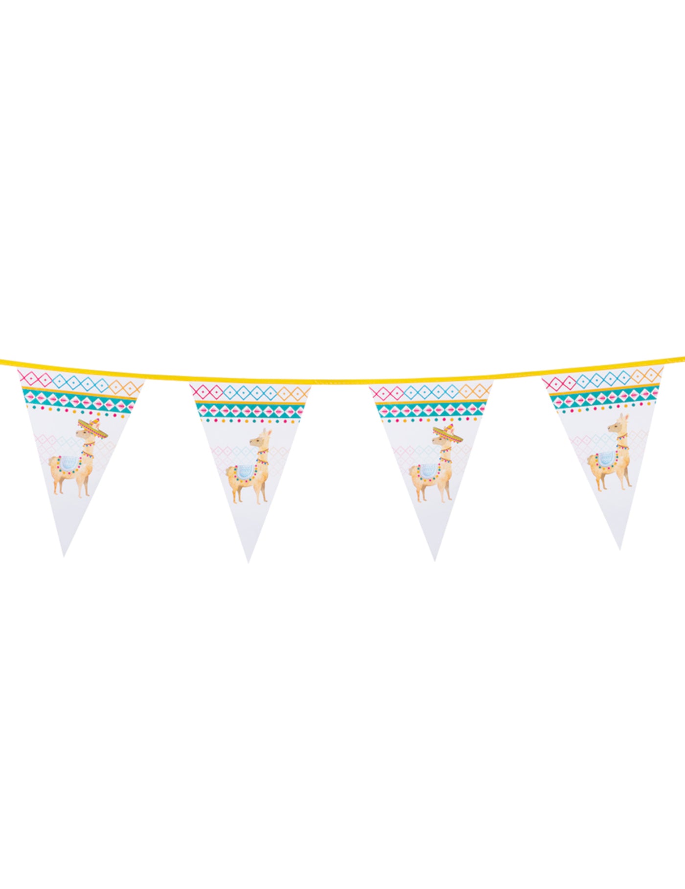 Guirlande de fanions en plastique lama blanche 30 x 20 cm 6m