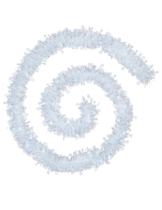 Guirlande de sapin blanche 2 m à motifs ronds