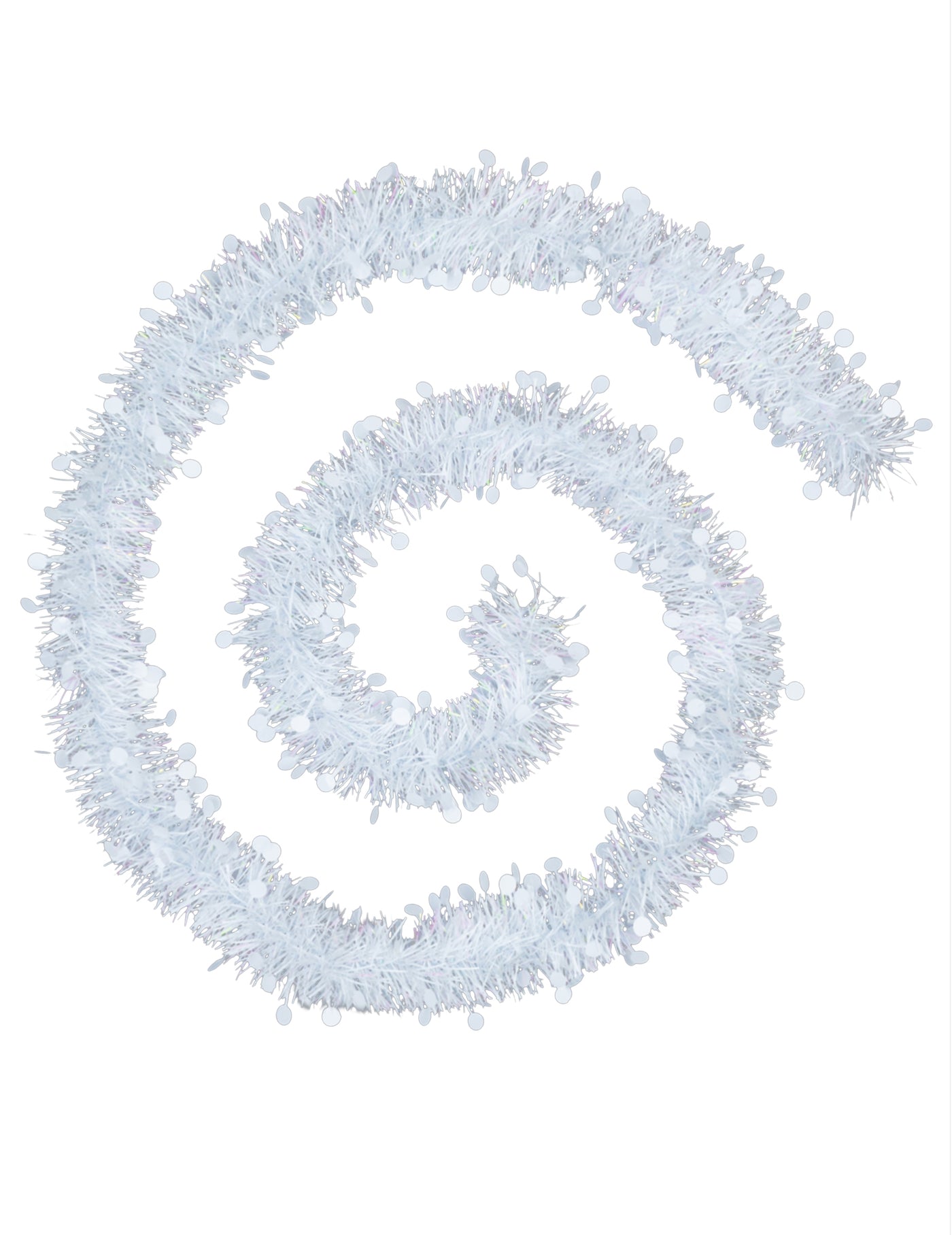 Guirlande de sapin blanche 2 m à motifs ronds