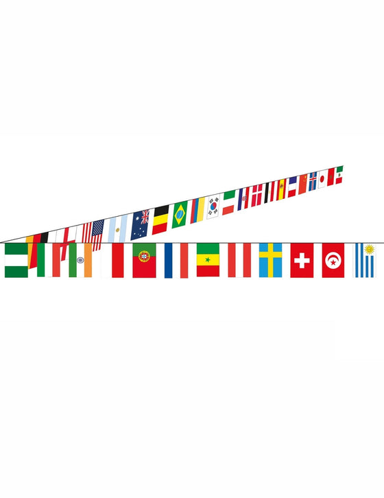 Guirlande drapeaux papier 32 pays 10 m