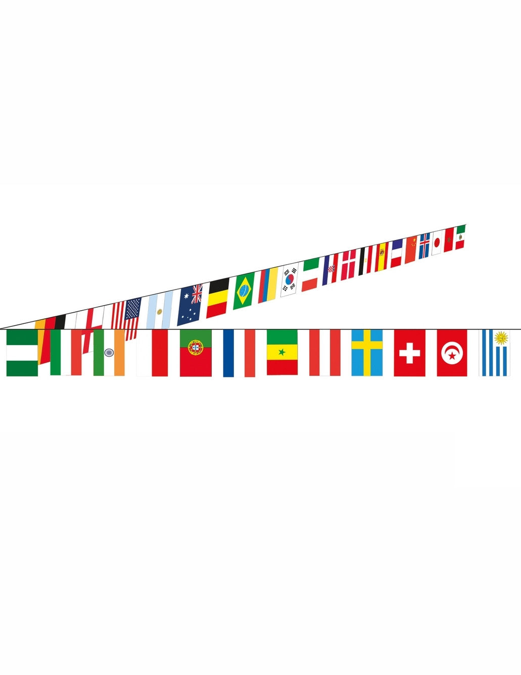 Guirlande drapeaux papier 32 pays 10 m