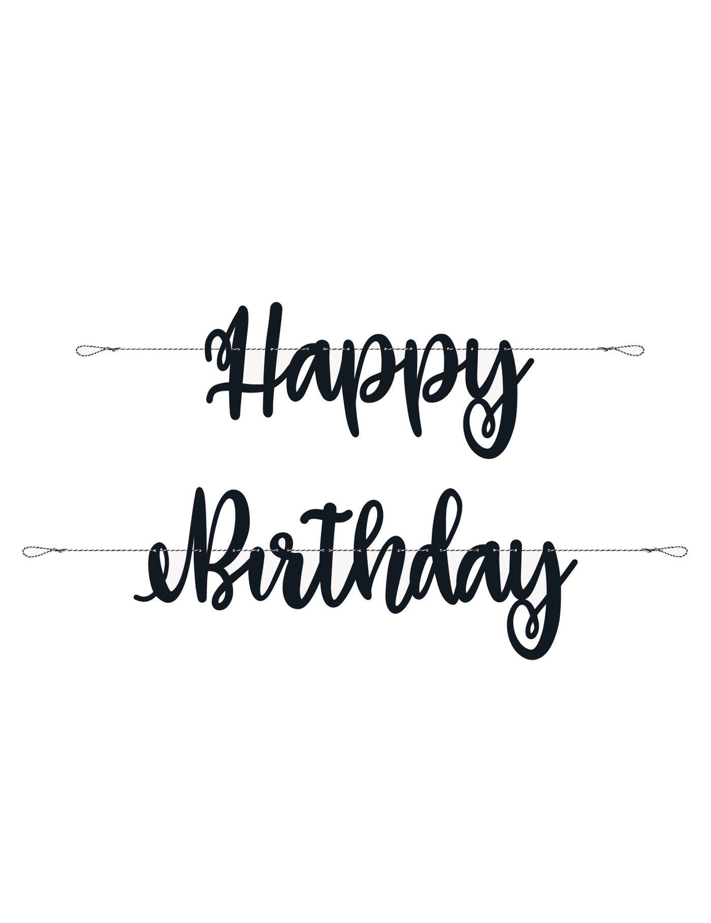 Guirlande en carton happy birthday noire 2,13 m
