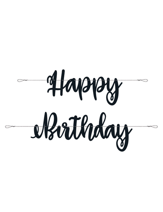 Guirlande en carton happy birthday noire 2,13 m