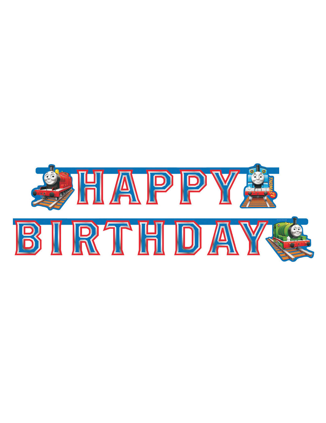 Guirlande en carton Happy Birthday Thomas et ses amis 180 x 15 cm
