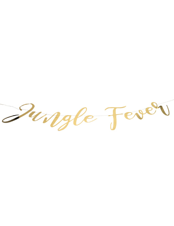 Guirlande en carton jungle fever dorée 1,20 m anniversaire tropical