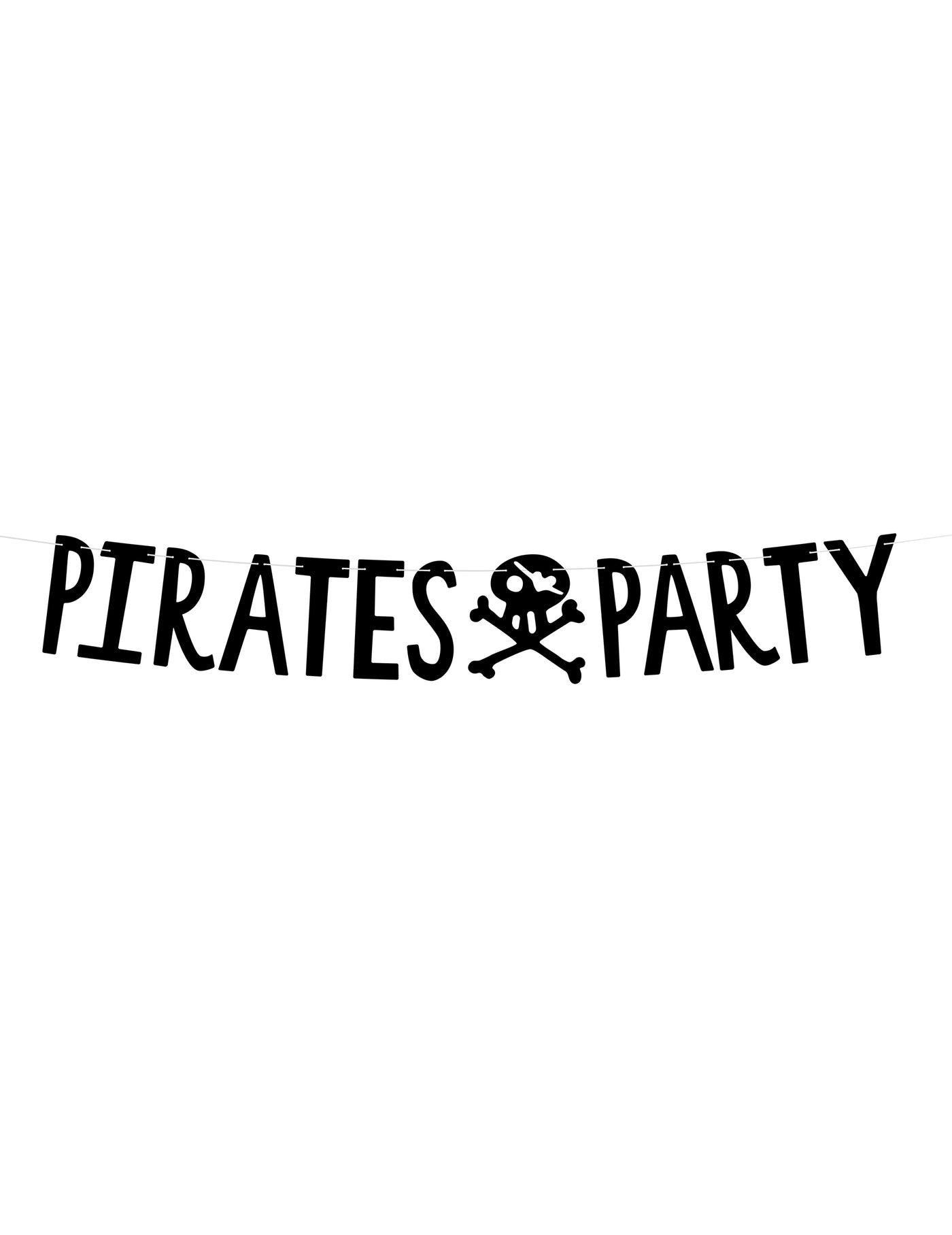 Guirlande en carton pirates party noire 14 cm x 1 m