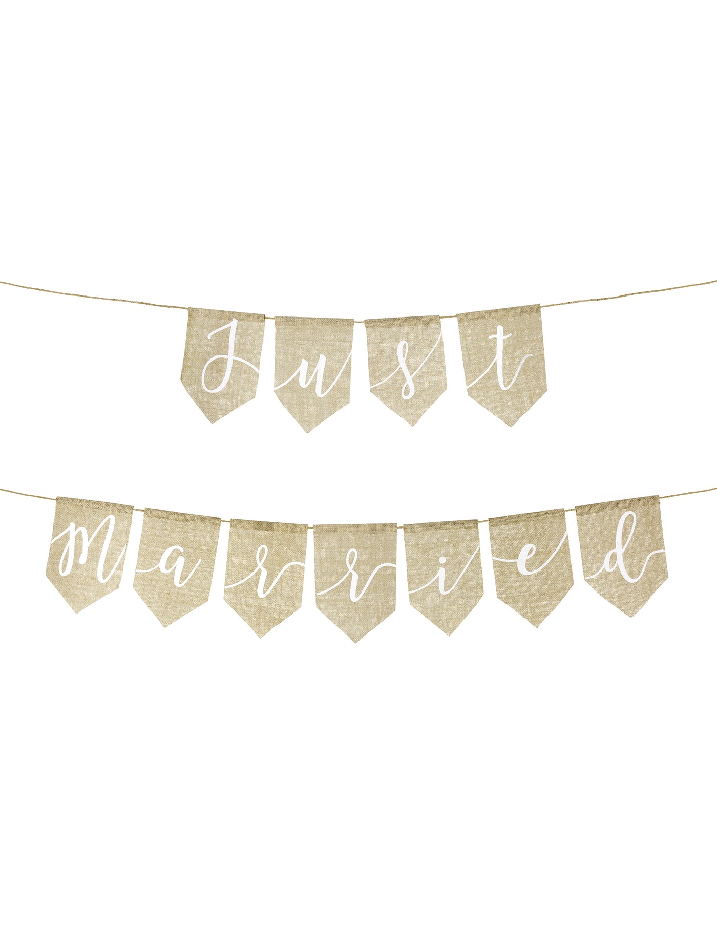 Guirlande en jute just married 185 x 23 cm déco champêtre