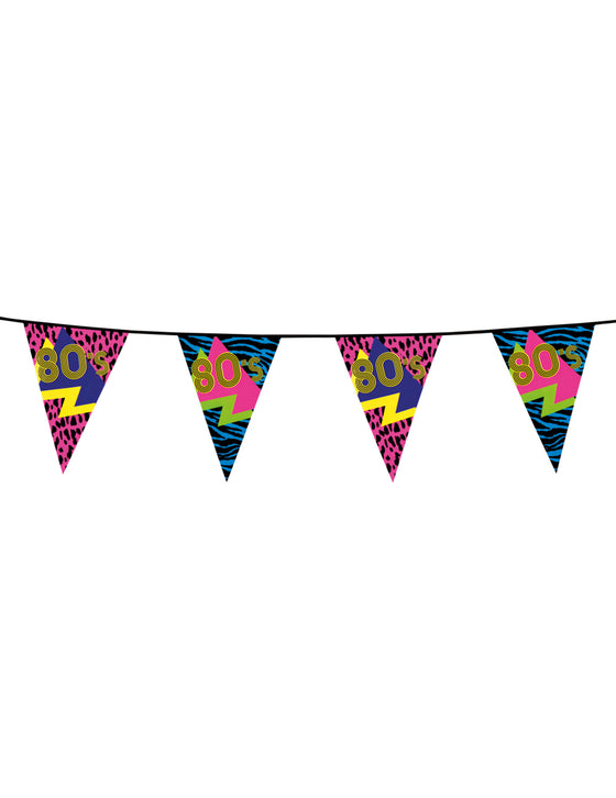 Guirlande fanions 80's Party 6 m