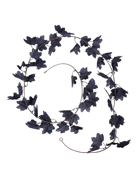 Guirlande feuilles noires 180 cm